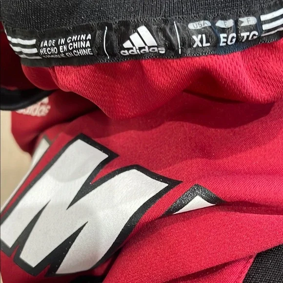 Adidas Miami Red Basketball Jersey with Black Trim